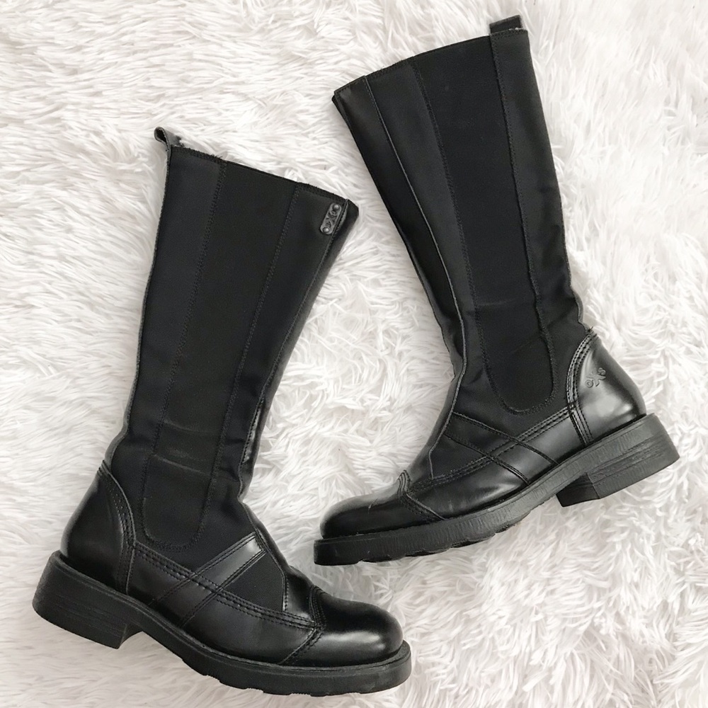 O.X.S. Leather Knee High Combat Grunge Boots
